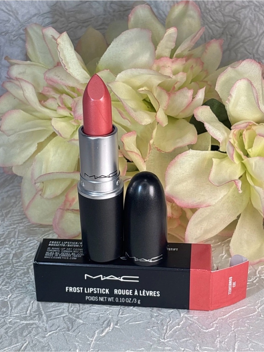 MAC Frost Lipstick - 303 BOMBSHELL - Full Size New In Box
